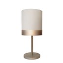 Ver imagem 1 de Abajur Quarto Alumínio Cor Bronze Cúpula Branco 20x43