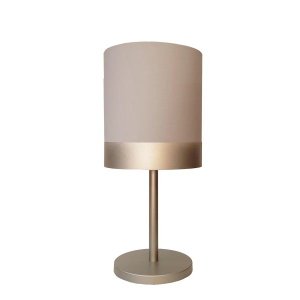 Abajur Quarto Alumínio Cor Bronze Cúpula Cáqui 20x43