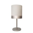 Ver imagem 1 de Abajur Quarto Alumínio Cor Prata Cúpula Branco 20x43