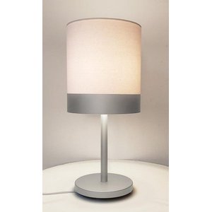 Abajur Quarto Alumínio Cor Prata Cúpula Crú 20x43