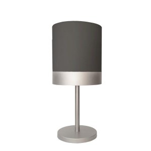 Abajur Quarto Alumínio Cor Prata Cúpula Preto 20x43