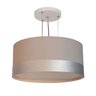 Lustre Pendente Cúpula Cinza com Detalhe Prata 50x25 3E27 - 1