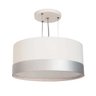 Lustre Pendente Cúpula Branco com Detalhe Prata 50x25 3E27 - 1