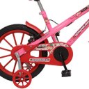 Ver imagem 2 de Bicicleta Colli Moranguinho Aro 16 com Cestinha e Freio V-Brake - Rosa/Vermelho
