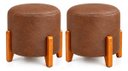 Ver imagem 1 de Kit 2 Puff Thor Sala Quarto C. Renassi Courissimo Linha Luxo Couríssimo Marrom