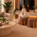 Ver imagem 2 de Kit 2 Puff Thor Sala Quarto C. Renassi Courissimo Linha Luxo Couríssimo Marrom