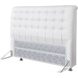 Cabeceira Dama 1,95cm Cama Box King Size Corino Branco - 1