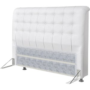 Cabeceira Dama 1,95cm Cama Box King Size Corino Branco