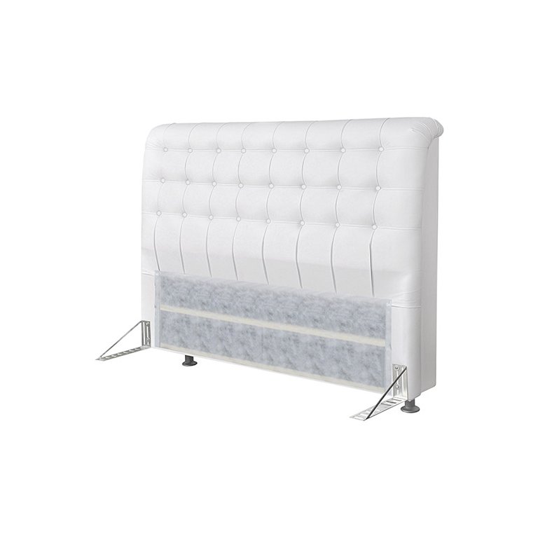 Cabeceira Dama 1,95cm Cama Box King Size Corino Branco