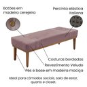 Ver imagem 3 de Divã Recamier Banco Base Madeira para Quarto Gênova 160cm Veludo Lilás S04 - D'Rossi