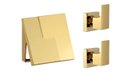 Ver imagem 1 de Kit Acabamento Descarga Hydra Padrão Deca e Docol + 2 Registro Chuveiro Dourado Brilhante Alavanca M
