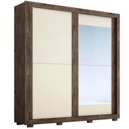 Guarda-Roupa Acp Nicole 2 Portas e Espelho - Café/Off-White - 1