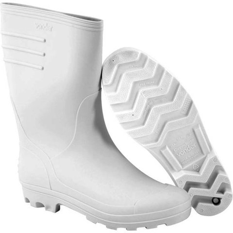 Bota de Pvc Branca Cano Médio sem Forro 43 - 70.67.430.000 - Vonder