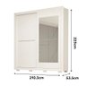 Guarda Roupa Casal com Espelho 2 Portas Deslizantes 3 Gavetas 100% Mdf Nicole Plus Branco Acp Móv - 3