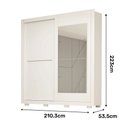 Ver imagem 3 de Guarda Roupa Casal com Espelho 2 Portas Deslizantes 3 Gavetas 100% Mdf Nicole Plus Branco Acp Móv