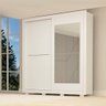 Guarda Roupa Casal com Espelho 2 Portas Deslizantes 3 Gavetas 100% Mdf Nicole Plus Branco Acp Móv - 1