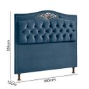 Ver imagem 3 de Conjunto Cabeceira e Calçadeira Holanda 160 Cm Veludo Luxor Azul Speciale Home