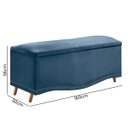 Ver imagem 4 de Conjunto Cabeceira e Calçadeira Holanda 160 Cm Veludo Luxor Azul Speciale Home