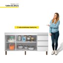 Ver imagem 3 de Balcão Gabinete para Pia Karen 159cm sem Tampo 3 Portas Branco - Abmaza Peternella