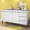 Ver imagem 2 de Balcão Gabinete para Pia Karen 159cm sem Tampo 3 Portas Branco - Abmaza Peternella