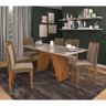 Conjunto de Mesa Cimol Clara 180x90cm com 6 Cadeiras Laura Joli - Savana/Off White - 1
