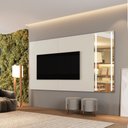 Ver imagem 2 de Conjunto Painel Vitrum + Rack Arezzo Painel Off White Rack 220 cm Mavaular