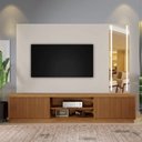 Ver imagem 1 de Conjunto Painel Vitrum + Rack Arezzo Painel Off White Rack 220 cm Mavaular