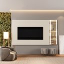 Ver imagem 3 de Conjunto Painel Vitrum + Rack Arezzo Painel Off White Rack 220 cm Mavaular