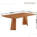 Ver imagem 4 de Sala de Jantar Mesa Florida 220cm Tampo Barril Laminado e 8 Cadeiras Suiça
