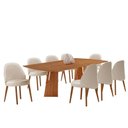 Ver imagem 2 de Sala de Jantar Mesa Florida 220cm Tampo Barril Laminado e 8 Cadeiras Suiça