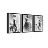 Kit 3 Quadro Com Moldura Preta Bailarina Dança Preto E Branco 40x60 - 2