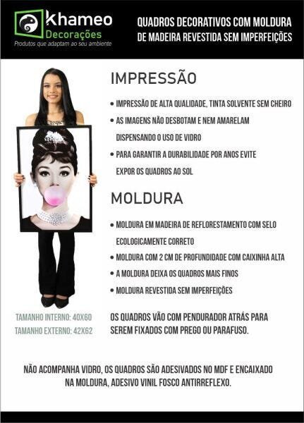 Kit 3 Quadro Com Moldura Preta Bailarina Dança Preto E Branco 40x60 - 5