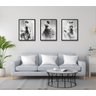 Kit 3 Quadro Com Moldura Preta Bailarina Dança Preto E Branco 40x60 - 1
