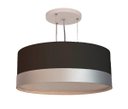 Ver imagem 1 de Lustre Pendente Cúpula Preto com Detalhe Prata 40x15 2E27