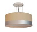 Ver imagem 1 de Lustre Pendente Cúpula Cáqui com Detalhe Prata 40x15 2E27