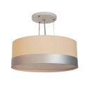 Ver imagem 1 de Lustre Pendente Cúpula Crú com Detalhe Prata 40x15 2E27