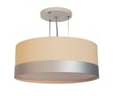 Ver imagem 1 de Lustre Pendente Cúpula Crú com Detalhe Prata 40x15 2E27