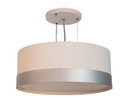 Ver imagem 1 de Lustre Pendente Cúpula Branco com Detalhe Prata 40x15 2E27