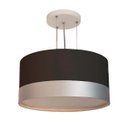 Ver imagem 1 de Lustre Pendente Cúpula Preto com Detalhe Prata 30x15