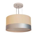 Ver imagem 1 de Lustre Pendente Cúpula Crú com Detalhe Prata 30x15