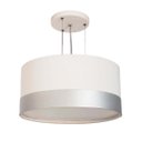 Ver imagem 1 de Lustre Pendente Cúpula Branco com Detalhe Prata 30x15