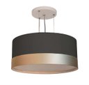 Ver imagem 1 de Lustre Pendente Cúpula Preto com Detalhe Bronze 50x25