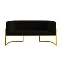 Ver imagem 4 de Sofá Namoradeira 2 Lugares Moderna Base Metal Gold – Balaqui Cor:preto