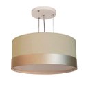 Ver imagem 1 de Lustre Pendente Cúpula Cáqui com Detalhe Bronze 50x25