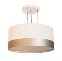Ver imagem 1 de Lustre Pendente Cúpula Branco com Detalhe Bronze 50x25