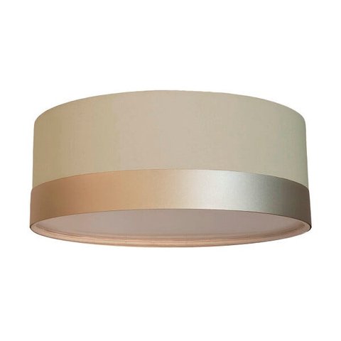Luminária Plafon Cúpula Cáqui com Detalhe Bronze 40x15