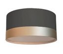 Ver imagem 1 de Luminária Plafon Cúpula Preto com Detalhe Bronze 30x15