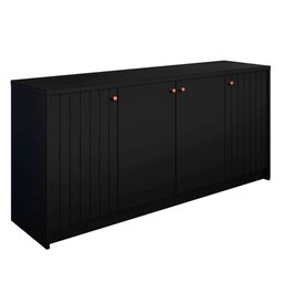 Aparador Buffet para Sala Lia Cimol 4 Portas - Chumbo - 1