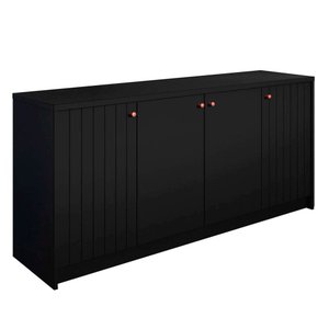 Aparador Buffet para Sala Lia Cimol 4 Portas - Chumbo