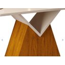 Ver imagem 3 de Mesa Jantar 1,36 X 0,90 Dj Argo Tampo Chanfrado Mad Com Vidro Freijo / Off White ( sem Cadeiras ) DJ